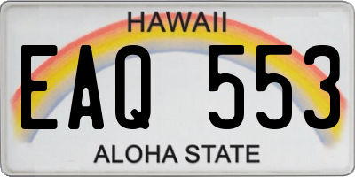 HI license plate EAQ553