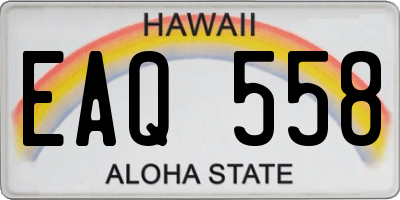 HI license plate EAQ558