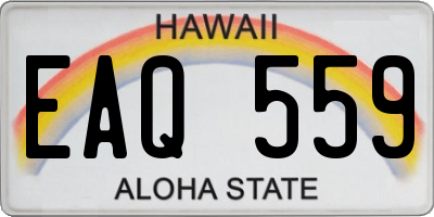 HI license plate EAQ559