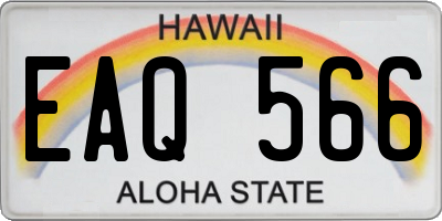 HI license plate EAQ566