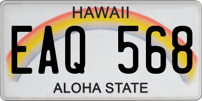 HI license plate EAQ568