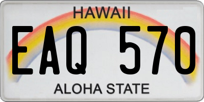 HI license plate EAQ570