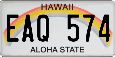 HI license plate EAQ574