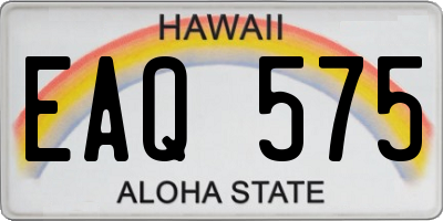 HI license plate EAQ575