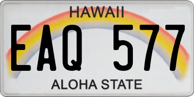 HI license plate EAQ577