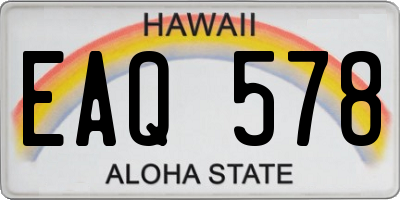 HI license plate EAQ578