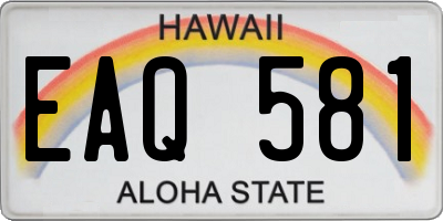 HI license plate EAQ581