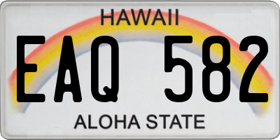 HI license plate EAQ582