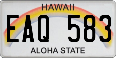 HI license plate EAQ583