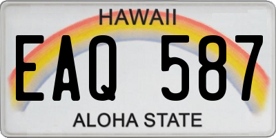 HI license plate EAQ587