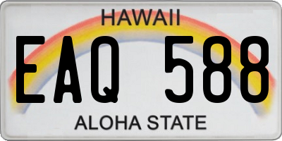 HI license plate EAQ588