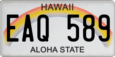 HI license plate EAQ589