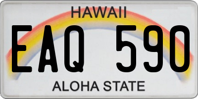 HI license plate EAQ590