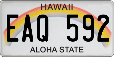 HI license plate EAQ592