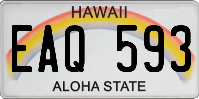 HI license plate EAQ593