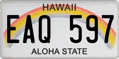 HI license plate EAQ597