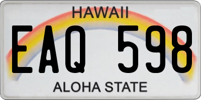 HI license plate EAQ598