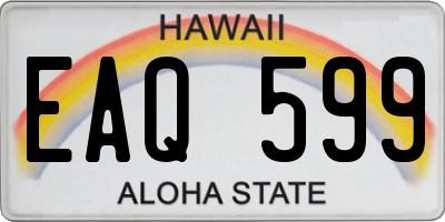 HI license plate EAQ599