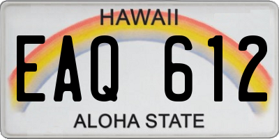 HI license plate EAQ612