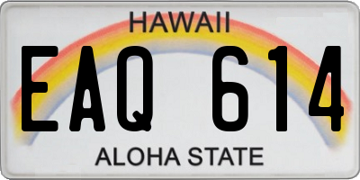 HI license plate EAQ614