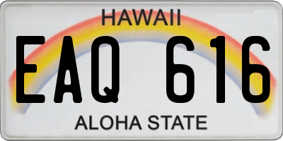 HI license plate EAQ616