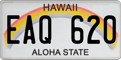 HI license plate EAQ620