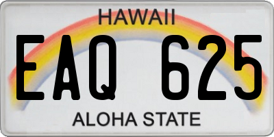 HI license plate EAQ625