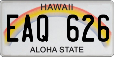 HI license plate EAQ626