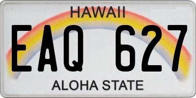 HI license plate EAQ627