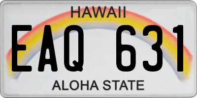 HI license plate EAQ631