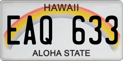 HI license plate EAQ633