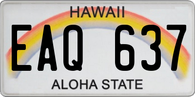 HI license plate EAQ637