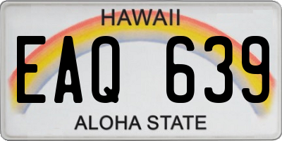 HI license plate EAQ639