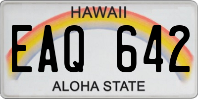 HI license plate EAQ642