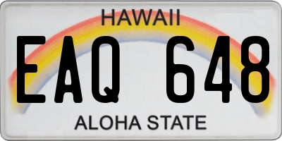 HI license plate EAQ648