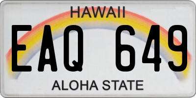 HI license plate EAQ649