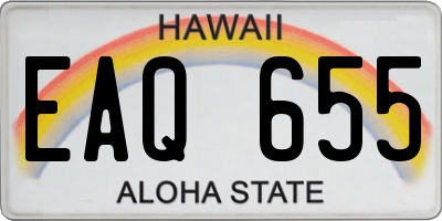 HI license plate EAQ655