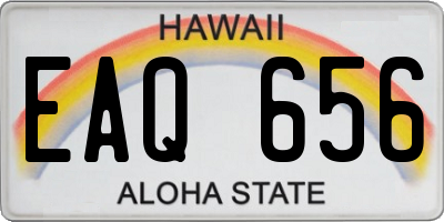 HI license plate EAQ656