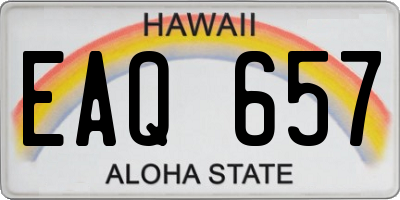 HI license plate EAQ657