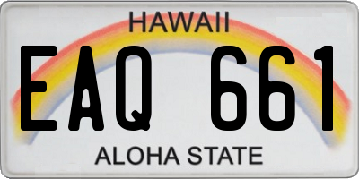 HI license plate EAQ661