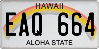 HI license plate EAQ664