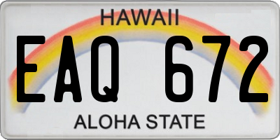 HI license plate EAQ672