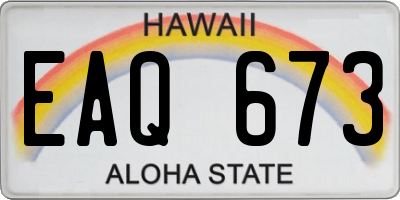 HI license plate EAQ673