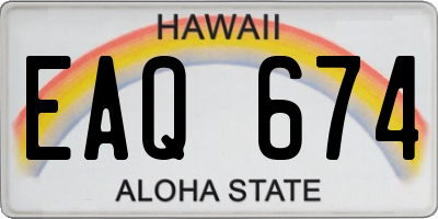 HI license plate EAQ674
