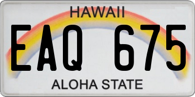HI license plate EAQ675