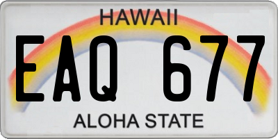 HI license plate EAQ677