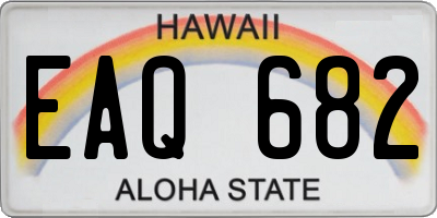 HI license plate EAQ682