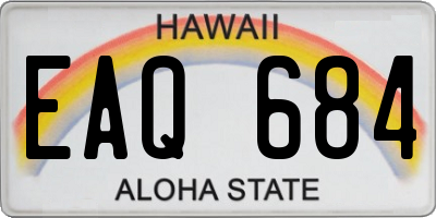 HI license plate EAQ684