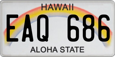 HI license plate EAQ686