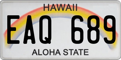 HI license plate EAQ689